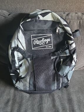Rawlings Black and Gray Geometric Men's Backpack